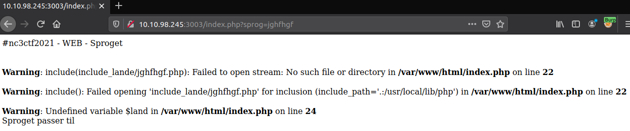 WEB - Sproget - PHP error