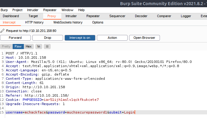 Burpsuite HTTP-request intercept